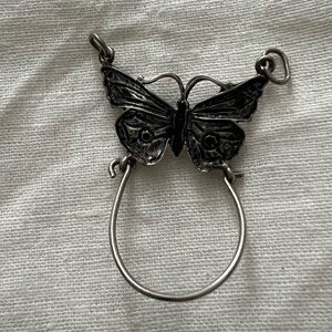 On hold 🦅 Vintage Sterling Silver Butterfly Charm Holder